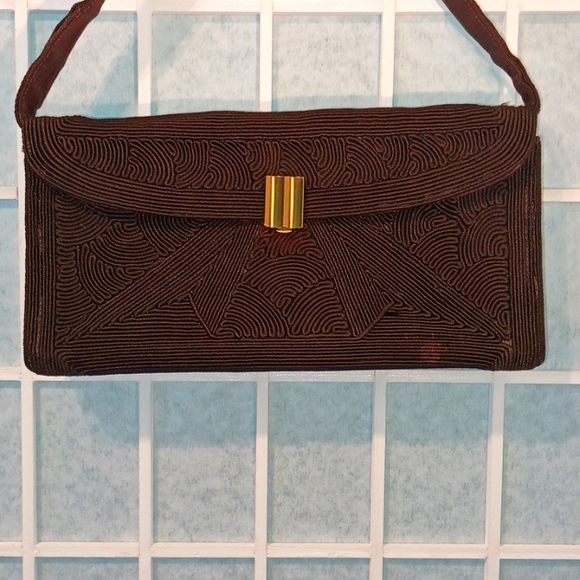 Vintage Normandie hand bag chocolate brown 5503 - Picture 2 of 12